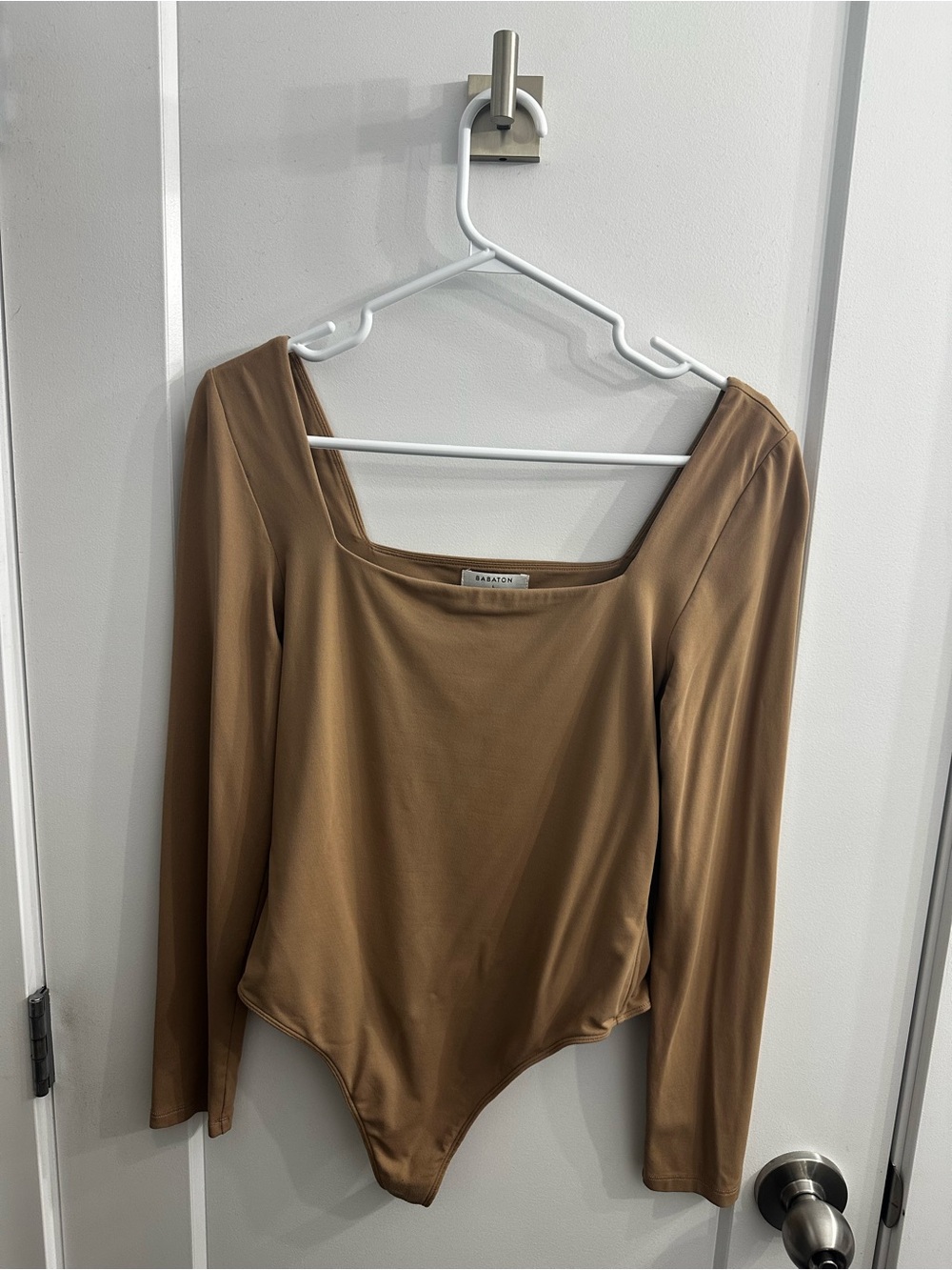 Babaton Square Neck Long Sleeve Bodysuit - Camel - Picture 2 of 4